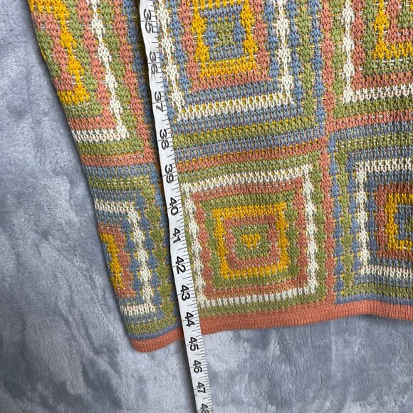 RVCA Squared Crochet Dress‎ Women's S Multi Color Fitted Bodycon Midi Knit - Picture 8 of 9